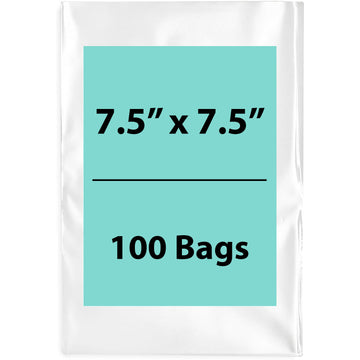 Clear Poly Bags 2 Mil Size: 7.5 inch (width) X 7.5 inch (height) Pack of 100 Bags